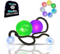 UltraPoi OrbPoi Set - Orb Poi avec poignées sans LED - Boules Poi LED rechargeables par USB avec plus de 30 modes de couleur et motifs clignotants - Balles rotatives LED avec étuis souples et durables