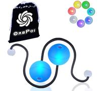UltraPoi OrbPoi Set - Orb Poi avec poignées sans LED - Boules Poi LED rechargeables par USB avec plus de 30 modes de couleur et motifs clignotants - Balles rotatives LED avec étuis souples et durables