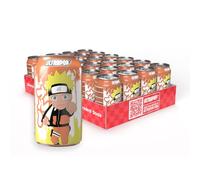 ULTRAPOP Naruto Shippuden Soda Naruto, Saveur Orange, Sans Gluten, Sans Édulcorant, Pack de 24 Canettes de 33cl
