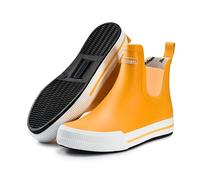 Ultrapower Bottes en caoutchouc unisexes | Bottes de pluie en caoutchouc | Bottes basses en caoutchouc | Bottes de boue mi-hautes | Design brossé | Tailles 36-47, Havsteg jaune et blanc, 41 EU