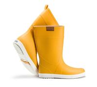 Ultrapower Bottes en caoutchouc unisexes | Bottes de pluie en caoutchouc | Bottes basses en caoutchouc | Bottes de boue mi-hautes | Design brossé | Tailles 36-47, Regnrask Jaune Blanc, 38 EU