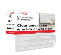 UltraPro Antenne TV d'intérieur pour Smart TV, chaînes locales HD longue portée, montage facile sur mur ou fenêtre, prend en charge 4K 1080p HDTV VHF UHF, réception 360°, transparente, 86002