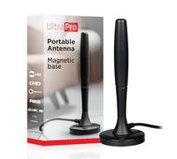 UltraPro Antenne TV HD portable d'intérieur pour 4K/8K Ultra HD, canaux VHF/UHF, base magnétique, portée de 32 km, omnidirectionnelle, Nextgen TV Ready, pour voyage, camping, camping-car, hayon, 84039