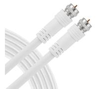 UltraPro Câble coaxial RG6 0,9 m blanc, connecteurs de type F, double blindage, entrée coaxiale, idéal pour antenne TV, satellite, magnétoscope DVR, décodeur de câble, home cinéma, 52166