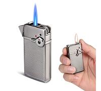 Ultraray Briquet Tempête, Recharge Gaz Briquet Mode Flamme Commutable, Briquet Chalumeau Rechargeable, Vintage Briquet Tempete Stylé, Cadeau Homme Femme (Vendu sans Gaz)