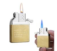 Ultraray Insert, Briquet Tempête, Recharge Gaz Briquet Mode Flamme Commutable, Briquet Tempete Rechargeable, Vintage Briquet Chalumeau Stylé, Cadeau Homme Femme (Vendu sans Gaz)