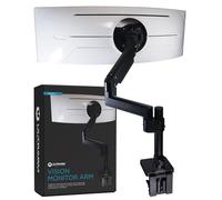 ULTRARM MA20P-S Bras de moniteur robuste pour écrans ultra larges jusqu'à 144,8 cm et 20 kg, support de bureau unique, pneumatique réglable en hauteur, bras d'extension modulaires - VESA max 100 x 100