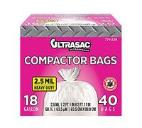 Ultrasac Extra Heavy Duty de qualité professionnelle Compactor Sac poubelle avec antimicrobien Odor Control, 40 graines