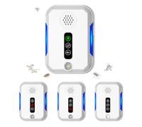 Ultrason Repulsif Souris, 4 Pcs Intérieure Répulsif à Insectes à Ultrasons avec 4 Modes Contrôle Efficace Souris Rats Moustiques Araignées Mouches Punaises Sûr pour Enfants et Animaux