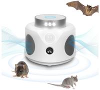 Ultrason Souris et Rats, 2025 Repulsif Souris Ultrasons 360° avec 9 Lumières Stroboscopiques & PIR, 3 Modes Anti Souris Ultrason, pour Maison, Appartement, Cave, Restaurant, Grenier, Garage