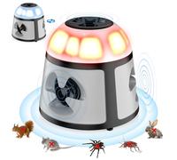 Ultrason Souris et Rats 360°, 4 Modes Répulsif Souris avec Lumière Clignotante, 600 M² Répulsifs Anti-Taupes Anti Souris Plug in, Extérieur Intérieur pour Rongeurs, Araignées, Cafards, Mites