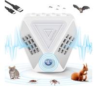 Ultrason Souris et Rats, Anti Moustique Ultrason Dispositif Anti Aboiement Repulsif Souris Ultrasons Anti Souris Appareil Ultrason pour Rongeurs Plug in Répulsif Intérieur Dispositif (Blanc)