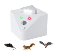 Ultrason Souris et Rats, Repulsif Souris Ultrasons 360° Anti Souris avec Lumière LED Appareil Ultrason pour Nuisible Rongeurs Plug in Répulsif Intérieur Dispositif Anti Nuisible Cafards pour Jardin