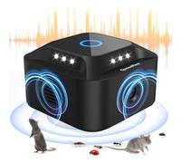 Ultrason Souris et Rats, Repulsif Souris Ultrasons 360° Anti Souris avec Lumière LED Appareil Ultrason pour Nuisible Rongeurs Plug in Répulsif Intérieur Dispositif Anti Nuisible Cafards pour Jardin