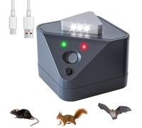 Ultrason Souris et Rats, Repulsif Souris Ultrasons 360° Anti Souris avec Lumière LED Appareil Ultrason pour Nuisible Rongeurs Plug in Répulsif Intérieur Dispositif Anti Nuisible Cafards pour Jardin
