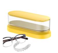 Ultrasonic Jewelry Cleaner, Professional Electric Cleaning Machine, 360° Deep Vibration, Touch Operations, Compact Design, for Rings Glasses Watches, 8cm Orange Yellow White
