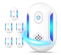 Ultrasonic Repellent Lot de 6 répulsifs à ultrasons d'intérieur 2025, répulsif électronique pour insectes, moustiques, cafards, fourmis, rongeurs, souris, araignées pour maison, entrepôt, garage (6)