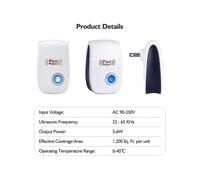 Ultrasonic Repellent, Pack of 6 for Rodent Control Suitable for Various Brands