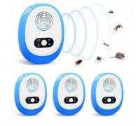 Ultrasonic Rodent Insect Repellent,4pcs Ultrasonic Anti Mosquito Mice and Rats Indoor Electronic Insect Repellent pour Mice Cafards Fourmi Moustique Spider Mouche Rongeurs Sûr sans Produits Chimiques