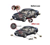 Ultrasonic Rodent Repellent for Cars, Repellent Under Hood, Battery Operated, with Strobe Light, Ke