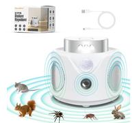 Ultrasons Souris et Rats avec 3 Emetteurs à Ultrasons, 3 Modes Anti Souris Répulsif Souris Brancher avec 9 Lumières Stroboscopiques, 360° Ultrasons Anti Rongeurs pour Souris Rat Araignée Moth