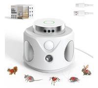 Ultrasons Souris et Rats avec 3 Emetteurs à Ultrasons, 3 Modes Anti Souris Répulsif Souris Brancher avec 9 Lumières Stroboscopiques, 360° Anti Rongeurs pour Rat Araignée Moth