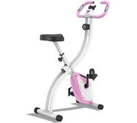 Ultrasport F-Bike 150, entraîneur Bicyclette, Ordinateur entraînement LCD, Vélo appartement pliab, Max. poids utilsateu 110kg, Mesure fréquenc cardiaqu, 8 résistance niveau, porte serviette, Rosé