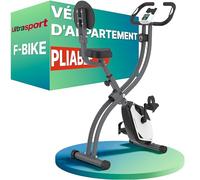 Ultrasport F-Bike Vélo d’Appartement Pliable I Vélos d'Appartement Extra Silencieux jusqu'à 130 kg avec Selle Confort, Velo d Appartement Pliable (Argent-Noir), F-Bike 200B