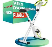 Ultrasport F-Bike Vélo d’Appartement Pliable I Vélos d'Appartement Extra Silencieux jusqu'à 130 kg avec Selle Confort, Velo d Appartement Pliable (vert)