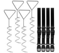 Ultrasport Ancrage au sol, ensemble d'ancrage au sol, ancrage au sol en spirale pour trampoline, balançoires, poteaux, abri de jardin, auvent et tour de jeu