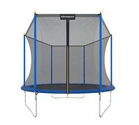 Ultrasport Trampoline de jardin Uni-Jump - trampoline pour enfant - set complet pour trampoline avec tapis de saut - filet de sécurité - barres du filet rembourrées/revêtement pour les bords - 305 cm