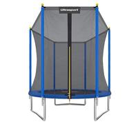 Ultrasport Trampoline de Jardin Uni-Jump, Trampoline pour Enfants, Ø 183 cm, Set de Trampoline Complet Comprenant Tapis de Saut, Filet de sécurité, Poteau de Filet rembourré et Couvre-Bord, Bleu