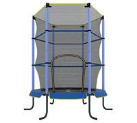 Ultrasport Trampoline d'intérieur pour enfant Jumper 140 cm, trampoline jeu et fitness pour les enfants à partir de 3 ans Sécurisé par un filet des bords rembourrés pour être utilisé en chambre (Bleu)