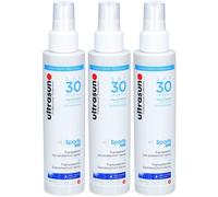ULTRASUN Sports Spray solaire transparent SPF 30 3x150 ml