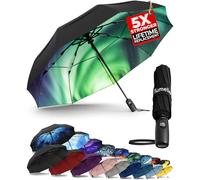 UltraV7 - Parapluie de voyage coupe-vent #1 [supérieur, beau, léger et incassable], technologie 2023 anti-lèvres et ultra flexible, compact, petit, portable, automatique, parapluie pliable pour la