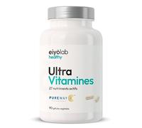 UltraVitamines HT | Multivitamines et Minéraux 27 Nutriments Bio-actifs | Formule Antioxydante Unique | 6 Ingrédients Brevetés | 90 Gélules Végétales | Made in France | Eiyolab