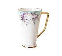 ULTRAWAVE Gobelet À Eau 500ML Bone China Coffee Mug Afternoon Tea Tasse exquise de grande capacité avec cuillère for l'école de bureau à domicile Mark Cup