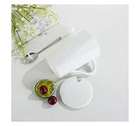 ULTRAWAVE Gobelet À Eau Coupe Creative Coupe Home Office Tasse à thé Tasse à café en céramique avec cuillère avec couvercle 11.8z (380 ml) Mark Cup(B)