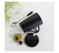 ULTRAWAVE Gobelet À Eau Coupe Creative Coupe Home Office Tasse à thé Tasse à café en céramique avec cuillère avec couvercle 11.8z (380 ml) Mark Cup(A)