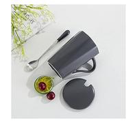 ULTRAWAVE Gobelet À Eau Coupe Creative Coupe Home Office Tasse à thé Tasse à café en céramique avec cuillère avec couvercle 11.8z (380 ml) Mark Cup(C)