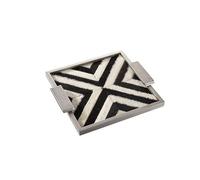 ULTRAWAVE Plateaux de Service Plateau en Acier Inoxydable for CRIN de Cheval, échiquier Noir et Blanc de Luxe Moderne et léger, Table d'entrée, Plateau de Rangement for Bijoux Plateau de Dîner(A)