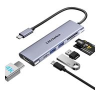 Ultrbeka Hub USB C 7-en-1 USB-C Dongle avec Adaptateur Multiport HDMI 4K, 2×Powered USB-A 3.0 5Gbps, 100W PD Charging, TF/SD Card Reader pour MacBook Pro/Air et Autres Portables à Ports de Type C