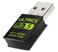 ULTRICS Bluetooth Clé WiFi USB pour PC, 5GHz/2.4GHz Carte WiFi Dongle Bluetooth 5.0 Carte, 600 Mbps Double Bande 5GHz/2.4GHz Adaptateur USB sans Fil pour Windows 11/10/8/8,1/7/XP, Mac 10.9-10,15