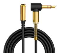 ULTRICS Rallonge Jack Audio, Angle Droit Plaqué Or Stéréo Jack Cable 3.5mm Mâle Femelle D'extension Câble Compatible avec Casque Ecouteur iPhone Lecteur MP3 Parleur Smartphone Accueil/Autoradio (1M)