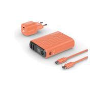 Ultron PB-10000 Orange - Batterie Externe 10000mAh, 2x USB-A 22.5W + 1x USB-C 20W, Power Delivery, Charge Rapide, USB Type-C In/Out