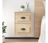 ULUYYUC 2 Tables de Chevet Murales Chêne Sonoma 41,5x36x53 cm Bois d'Ingénierie 2 Tiroirs Design Intemporel Économie d'Espace pour Chambre Bureau Salon