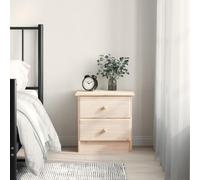ULUYYUC Alta - Table de chevet - 41 x 35 x 41 cm - En pin massif non traité - Petite table de chevet avec 2 tiroirs - Design moderne - Pour chambre à coucher