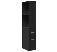 ULUYYUC Armoire de rangement - Armoire de cuisine multifonction - Armoire de salle de bain étroite avec roulettes - En bois noir - Pour bureau, couloir, cuisine extérieure