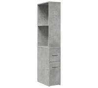 ULUYYUC Armoire de rangement - Armoire de cuisine multifonction - Armoire de salle de bain étroite avec roulettes - En bois gris béton - Pour bureau, couloir, extérieur et cuisine