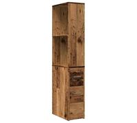 ULUYYUC Armoire de rangement - Armoire de cuisine multifonction - Armoire étroite avec roulettes - Aspect bois recyclé - Pour bureau, couloir, extérieur et cuisine